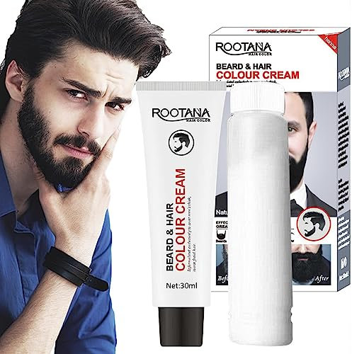 Schnurrbart Färben Für Männer | Shampoo Zum Färben Von Schnurrbart Und Bart Für Männer - 60 Ml Schnurrbart-Färbeset, Langlebige Bartcreme Zum Färben Von Bart