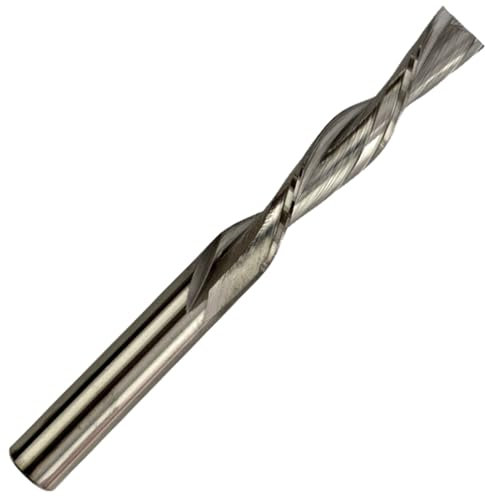 Rennie Tools - 8mm Cutting Diameter x 42mm Flute x 8mm Shank Solid Carbide Down Cut 2 Flute Spiral Router Bit / Cutter For Soft & Hard Woods, MDF, Laminated Plywood, Particle Board Etc.