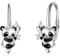 Panda Ohrringe für Damen - 925 Sterling Silber Creolen Huggie Schmuck Geschenke für Frauen Mädchen