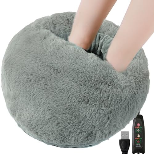 Foot Warmer Large USB Electric Feet Warmer with 3 Temperature & 3 Timer Settings Machine Washable Foot Heater Fat Heating Pad for Bed, Office, Under Desk