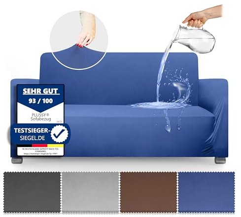 Wasserabweisender Sofa Bezug - Rutschfester Sofaüberwurf | Schutz vor Flecken & Tierhaaren | Couch Überzug | Flexibler Sofaschutz | Sofa Überzug, Überzug Sofa, Couch Bezüge (Marineblau, 2 Seater)