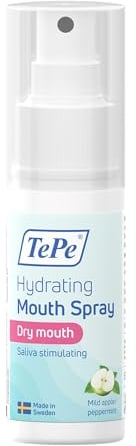 TePe Feuchtigkeitsspendenes Mundspray bei Mundtrockenheit, milder Apfel/Minze, fluoridhaltiges Mundspray, das das Gefühl von Mundtrockenheit mindert, einfach anzuwenden, auch unterwegs