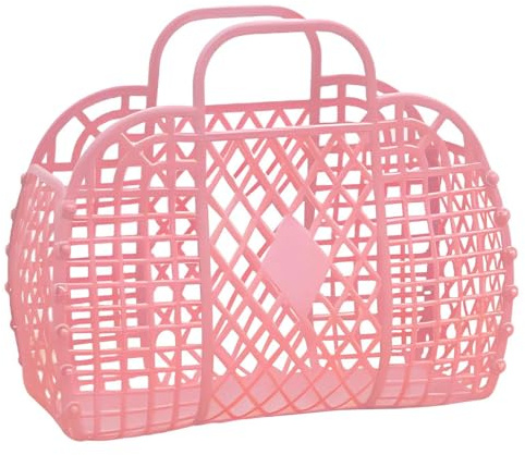 Plastikgelee-Taschen, Wiederverwendbarer Geschenkkorb, Kinder-Strandtasche, Osterkorb, Jelly Bag Für Kinder, Modische Kunststoff-Jelly-Geldbörse, Ausgehöhlter Gelee Korb, Sommer Mesh Strandtasche