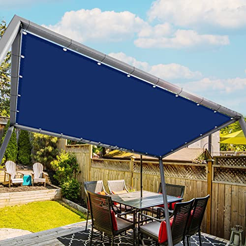 Tenda parasole, rettangolare, 2 x 5 m, 98% UV, per esterni, patio, giardino, prato, pergola, terrazza, colore blu navy