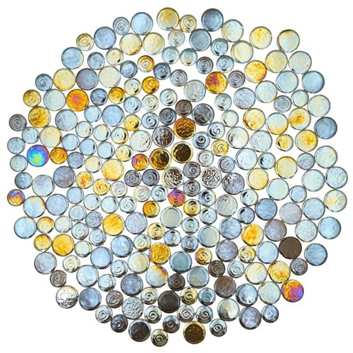 Yuvori 0,5 kg irisierende runde Keramik-Mosaikfliesen, DIY für Badezimmer, Küche, Wohnzimmer und Garten (braun)