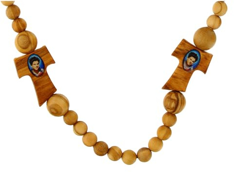 Holyart Collar Rosario tau Carlo Acutis Madera Olivo
