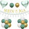 Funmemoir JGA Deko Frauen Grün Junggesellenabschied Braut Deko Mein Jga Banner Dreieckige Fahne Banner Herzförmige Folienballons für Junggesellenabschied JGA Braut Dekorationen