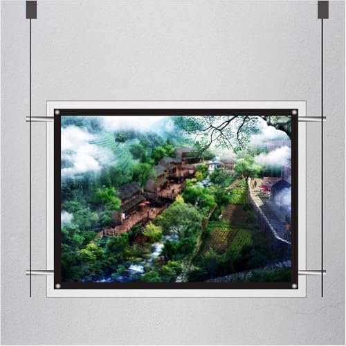 Panneau de Panneau de Menu LED, fenêtre de Paysage Suspendue, Supports de Panneaux LED, boîte à lumière LED, Support d'affichage de Panneaux(Black-Horizontal,48x36cm)