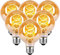 HUSTUNG Edison Vintage Glühbirne E27, E27 LED Vintage Dimmbar 4W G80 Warmweiss 2700K, Retro Glühbirne Edison LED Lampe Ideal für Nostalgie und Retro Beleuchtung - Bernstein Glas - 6 Stück