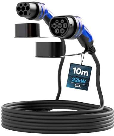 Sync Energy Mode 3 EV Fast Charging Cable, Electric and Plug-in Hybrid Vehicle Car Type 2 to Type 2, Single Phase, 10 Metre Cable, BG Sync EV, IP65, 7.4kW, 16A/32A, EVC223210SL