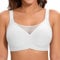 Cavotor Non Wired Bras for Women Seamless Push Up Bra T Shirt Soft Comfort Support Bras for Saggy Breasts Lace Wireless Bralettes with Bra Extender (White,L)