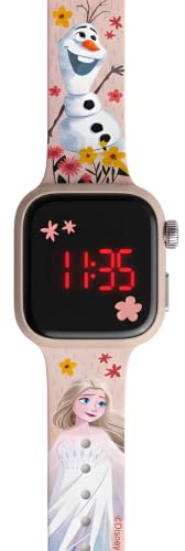 Diakakis Disney Frozen & Arielle LED-Digitaluhr für Kinder | Kinderuhr mit Silikonarmband, Batteriebetrieben, Leichte Armbanduhr für kleine Disney-Prinzessinnen