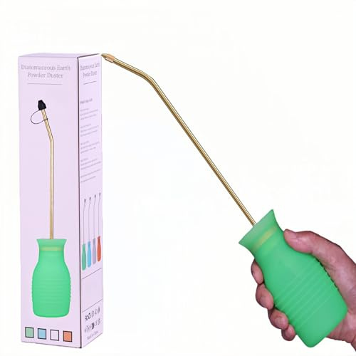 Hand-Stäubepumpe 230ml Groß, Pulver Düse mit Langem Kupferrohr und Faltbarem Trichter, Silikon Pulversprüher für Innen und Außenbereiche Bulb-Applikator für Haushalt und Garten - Grün