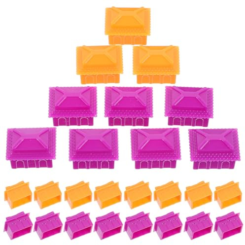 GARIOUANS 40 Stück Teiliges Brettspiel Zubehör mit Häusern Robuste Spielfiguren für Gesellschaftsspiele Ab Jahren Praktische Ersatzteile für Brettspiele Farbige Hotel Spielfiguren für Rich