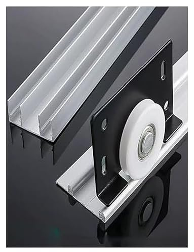 UZAMIRLEX Schiebetürbeschläge, Dreifach-Schienen-Schiebetürsystem 100-300 cm for Kleiderschrank- und Scheunentüren(118.1in/300cm)