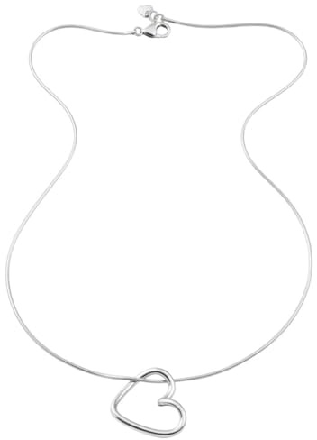 Sanixa Karma NH11440628 Halskette Damen Herz Silber 40 cm Kette Edelstahl Wasserfest & Antiallergisch modern Damenhalskette Edelstahlhalskette Geschenk für sie (Silber)