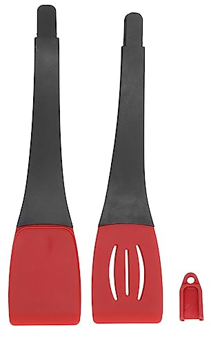 Kitchen Tongs Silicone Heat Resisting Tip 3 in 1 Grilling Locking Food Tongs for Home Restaurant Non Slip Cooking Utensils Set of 3 (Rouge Noir)