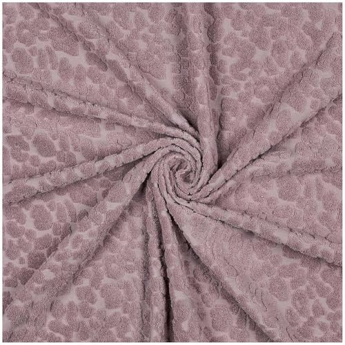 Jacquard-Frottee Leopard ab 0,5m x 155cm unifarben Baumwolle Leomuster Frotteestoff Farbwahl