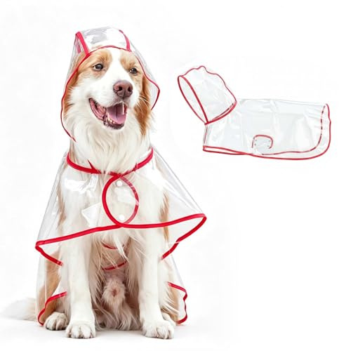 Imperméable pour Chien,S-2XL Veste de Pluie pour Chien avec Capuchon Manteau Chien Imperméable pour Petits Chiens à Grands Veste PE Pluie Chiens pour Sorties, Randonnée Promenades Quotidiennes (M)