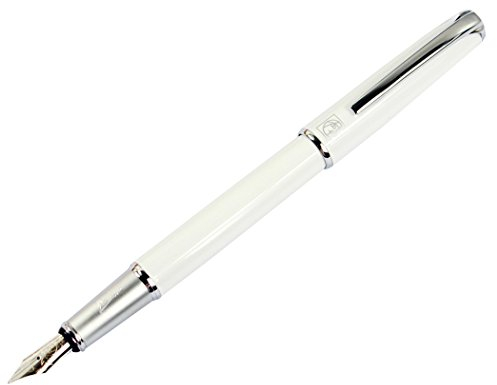 Gullor erweiterte Picasso Füllfederhalter 916 picasso Iridium Kugelschreiber weiß und Silber Clip Stift - mittlere Spitze