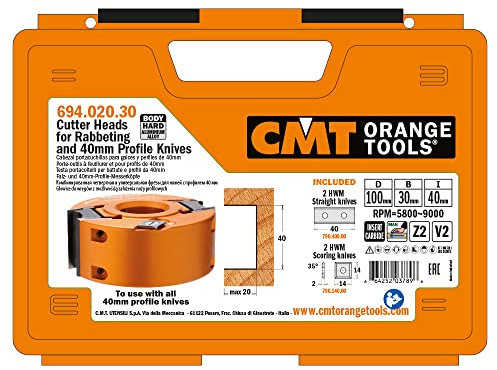 CMT ORANGE TOOLS 694.020.30 - FALZ- UND PROFILMESSERKOPF HM Z2+2 D=100X40X30