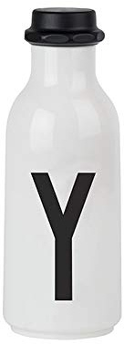 Design Letters Personal Tritan Water Bottle (Y) - 500ml BPA-free and BPS-free Leak-proof Tritan Drinking Bottle in Nordic Design for Adult, Kids, Outdoor, Office, Sports, School, Available from A-Z