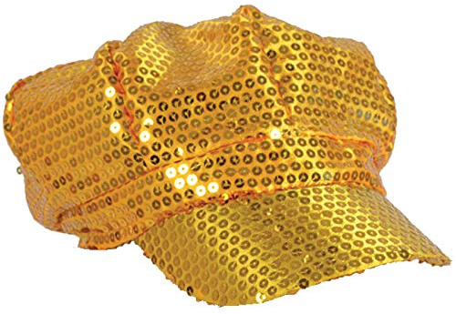 Unbekannt Disco Cap mit Pailletten Gold Silber Schwarz glitzernder Party Hut Kappe (Gold)