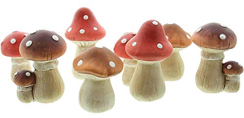 SIDCO Fliegenpilz 8 x Pilz Set Dekopilze Herbst Terracotta Steinpilz Deko Herbstdeko