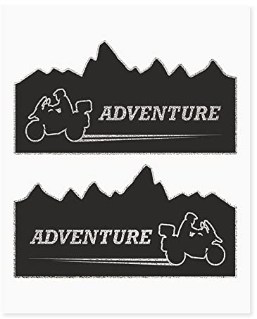 4R Quattroerre.it 9170 Kit Adventure Stickers Aufkleber für Motorradkoffer Motorrad Berg, 20 x 24 cm