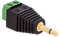 1x Klinken Stecker 3,5 mm Adapter > Terminal Block 2-Pin Schraub Klemmen Vergoldet