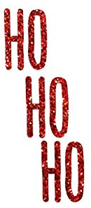 Bügelbild HO HO HO Weihnachten Bügelbild Aufbügler Glitzer