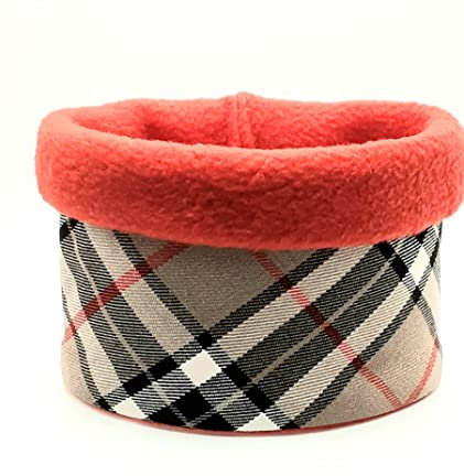 Hundeloop, Hundeschlauchschal kariert im Schottenkaro beige