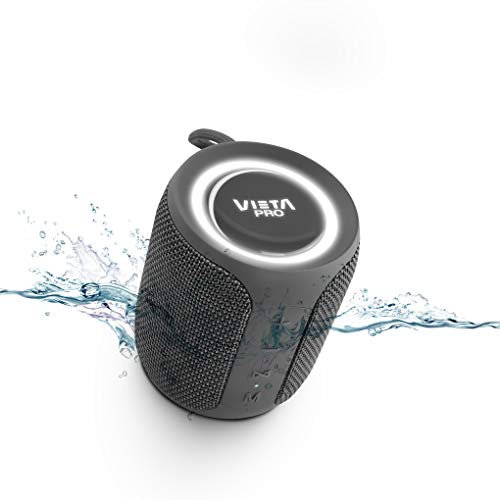 Vieta Pro Altavoz Bluetooth Potente 20W, Radio FM, Resistente al Agua, 12H Batería, Micrófono, Aux-In, USB-C, TWS, Compatible con Alexa | Altavoz Portátil Easy 2. Gris Plomo