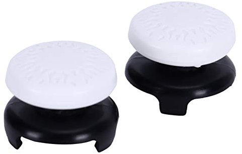 Poignées de pouce pour PS5, 2Pcs Thumbstick Soft Silicone Cover Grip Stick Joystick Controller Gamepad Key Cap pour PS5Soft Rubber Silicone Thumb Grip Cover, Thumb Grip Caps Remplacement(blanc)