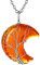 FOCALOOK Collier Citrine Femme Synthétique Pendentif Arbre de Vie avec Pierre de Naissance Novembre en Croissant + Chaîne Acier 50+5cm