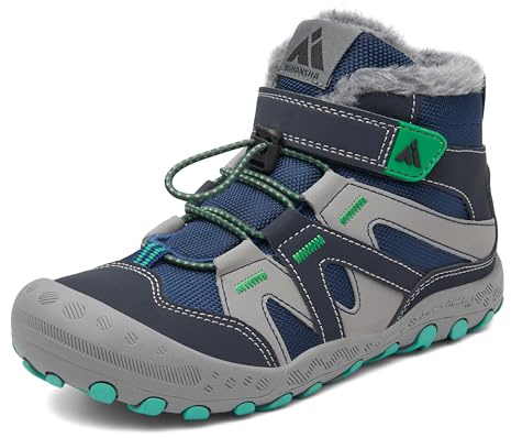 Mishansha Stivali da Neve Bambino Scarpe Invernali Comode Gr.24-38 | Antiscivolo, Trekking, Leggeri, Flessibile, Resistente all'abrasione, Escursionismo, Outdoor, Fodera Calda, All'aperto