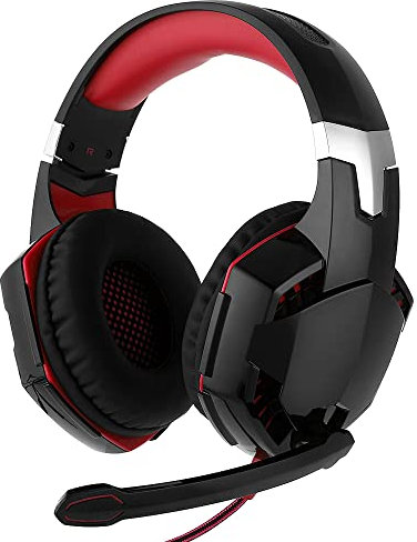 Uten Gaming Headset Mic Game Headphones Surround Sound Noise Reduction with Volume Control Microphone for PS4 PS5 Nintendo PC Xbox One Laptop Computer Red