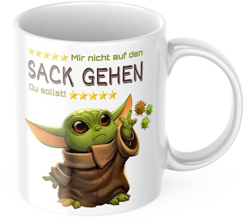 Mimimi mir nicht auf den Sack gehen du sollst Kindertasse Sprüchetasse Geschenkidee (Weiß)
