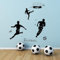 PLIGREAT Fußball Wandtattoo Fußballspieler Wandabziehbilder Sport Silhouette Vinyl Wandkunst Wandaufkleber für Fußballliebhaber Jungen Zimmer Wohnzimmer Schlafzimmer