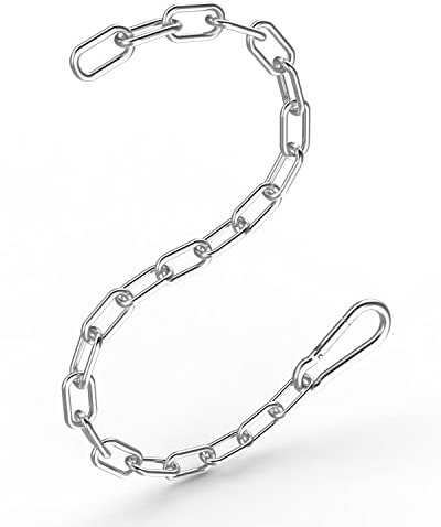 Fitness Chain 23in, Workout Chain, Cable Machine Extension Chain, 304 Stainless Steel LAT Pull Cable Extension Weight Lifting Machine Chain, Curl Bar Chain for Home Gym