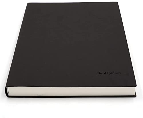 Großes, liniertes Notizbuch zum Schreiben, weicher Kunstledereinband, 100 g/m² Papier, 320 Seiten, A4, 21,3 x 29 cm, Notizbuch für Arbeit, Herren, Business (schwarz, liniert)