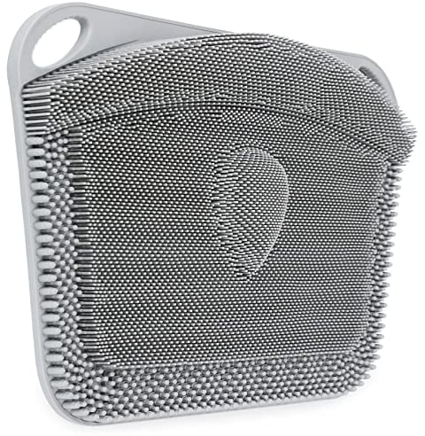 FREATECH Grand Brosse Pieds Douche Shower Foot Scrubber avec Ventouses Antidérapantes, Nettoyage, Exfoliation et Massage Complet des Pieds Sans Baisser, Amélioration de Santé des Pieds, Gris - 44x33cm