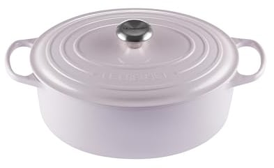 LE CREUSET Enameled Cast Iron Signature Oval Dutch Oven with Lid, 6.75 Quart, Shallot (LS2502-3165SS)