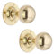 Infinity Decor Ball Round Mortice Door Knobs in Solid Brass- Victorian Period Style Door Pull Handles (Polished Brass)