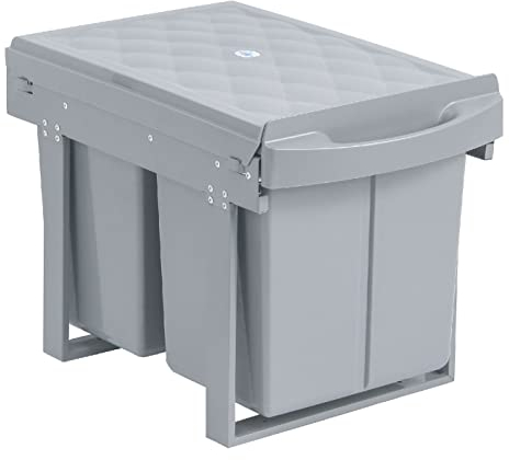 SVITA Einbau-Mülleimer Unterschrank 31L mit Fächern Mülltrennung (1x 15L + 2x 8L)