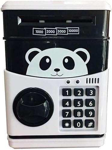 VhoMes Money bank,saving pot,Coin Money Box Panda Electronic Piggy Bank ATM Password Money Box Cash Coins Saving Box Bank Safe Box Automatic Deposit Banknote (Color : Black)/Black (Color : Black)