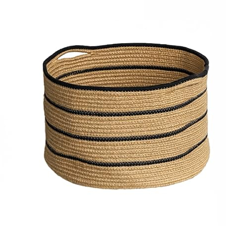 Großer Jute-Drahtkorb, Wäschekorb, schmutzige Kleidung, gewebter Jute-Aufbewahrungskorb, Wohnzimmer, Decke, Spielzeugkorb, Kinderzimmer-Aufbewahrung
