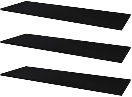 SoDREAMER 3 Stück Wandregal 18, Regal 30 x 80cm schwarz | Hängeregalen | | Bücherregale | Dekorative Regale | Regale für Wohnzimmer, Büro, Schlafzimmer, Kinderzimmer | ABS-Kanten | Laminierte Platte
