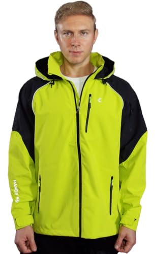 RANDY SUN Impermeabile Donna Antipioggia,Giacca Impermeabile Uomo con Cappuccio Dettagli Catarifrangenti,Trench Giacca a Vento Uomo Antipioggia Corsa Trekking Outdoor Viaggi Alpinismo