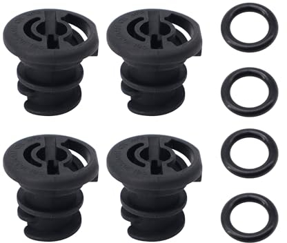 HISports Ölablassschraube mit Dichtung 06L103801, kompatibel mit Passat VW 1.8 l, 2.0 l, Kunststoff Ölablassschraube, Ersatzteile, 4 Stück, schwarz